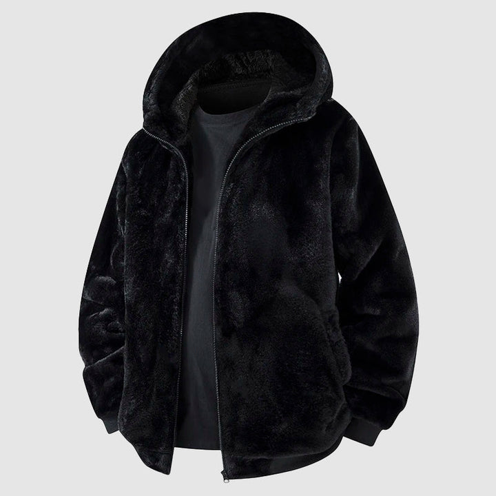 Olivia Sydney - Men's Faux Fur Hooded Coat