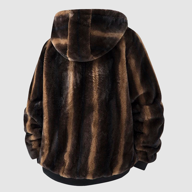 Olivia Sydney - Men's Faux Fur Hooded Coat