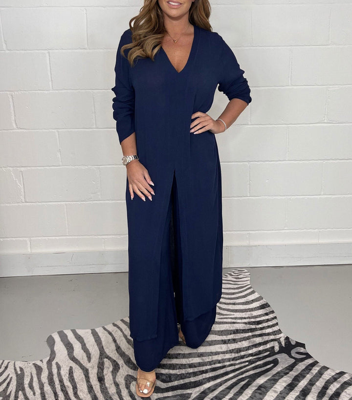 Olivia Sydney - Casual Two-Piece Set with V-Neck