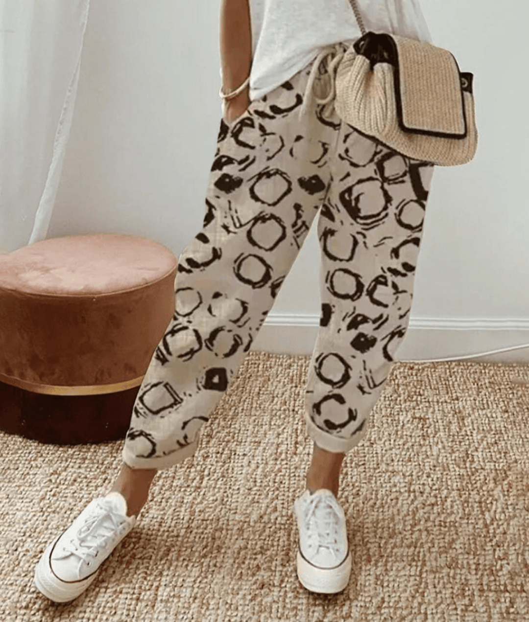 Olivia Sydney - Casual Style Pants with Modern Print