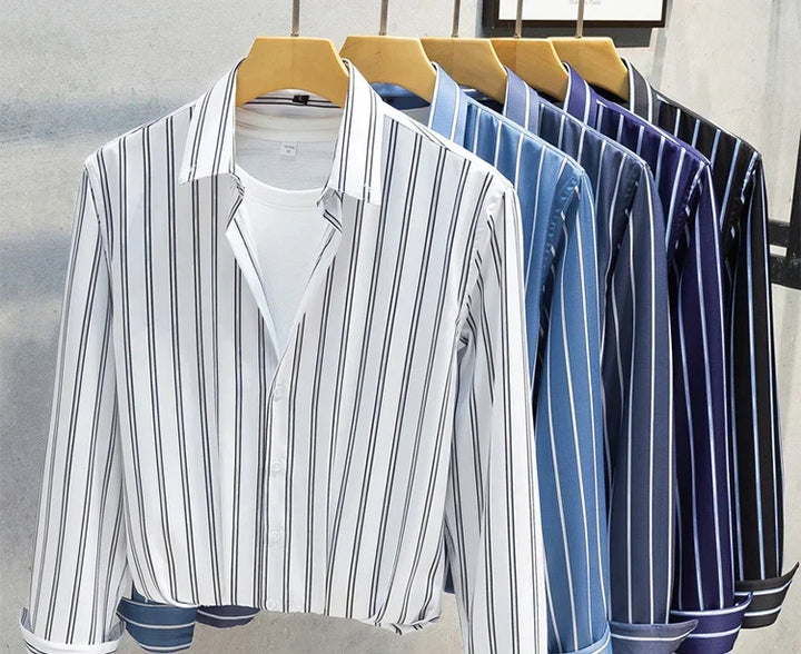 Olivia Sydney - Elegant Striped Men's Shirt