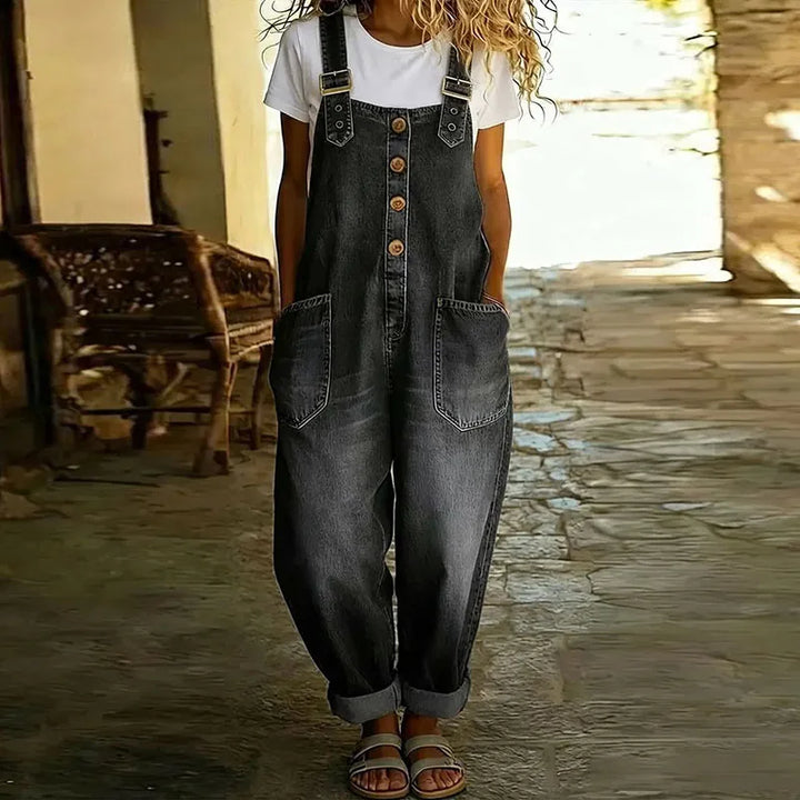 Olivia Sydney - Vintage Overalls in Soft Cotton with Denim Effect
