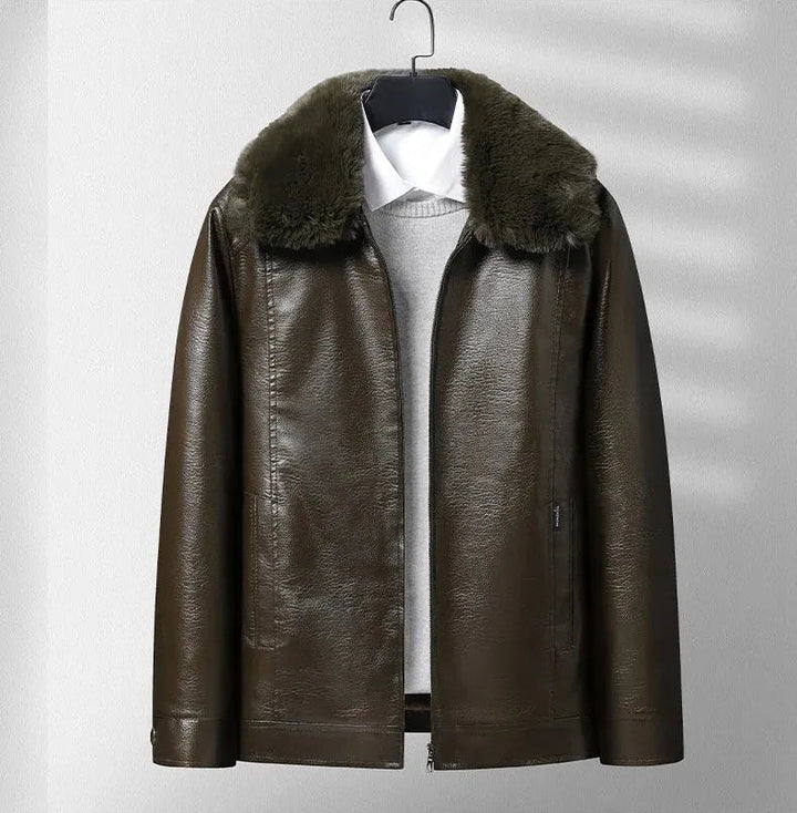 Olivia Sydney - Thickened Fleece Leather Jacket