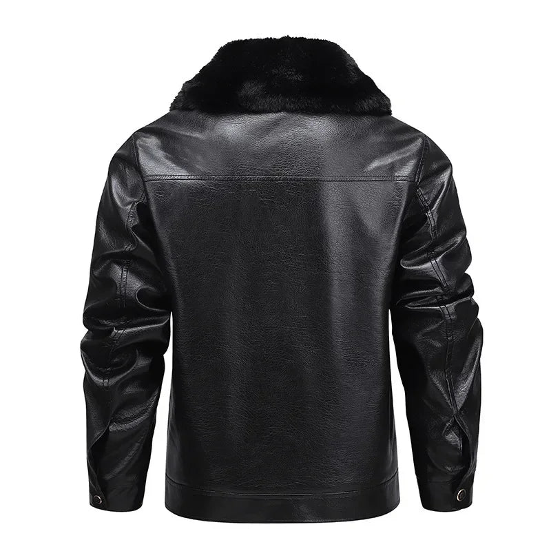 Olivia Sydney - Thickened Fleece Leather Jacket
