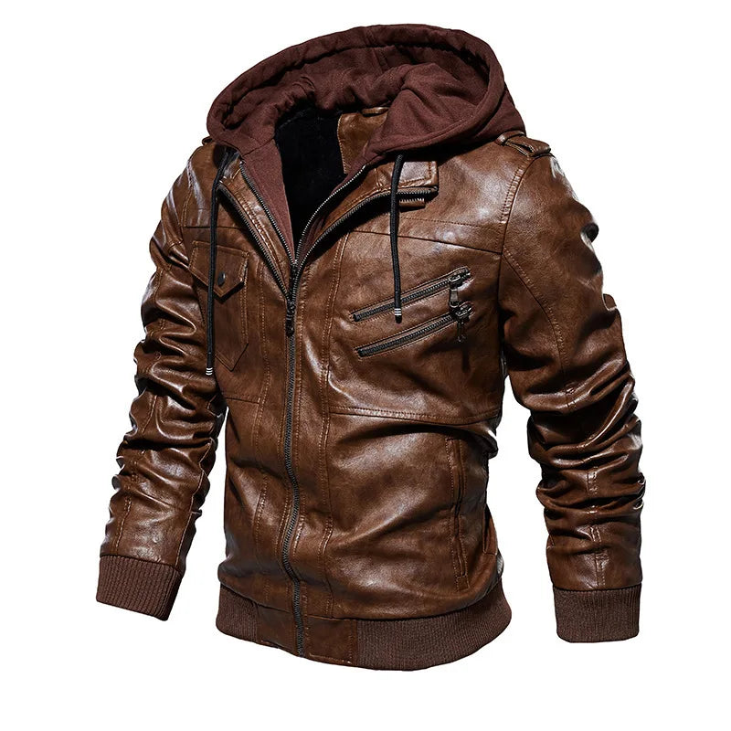 Olivia Sydney - Hooded Leather Jacket