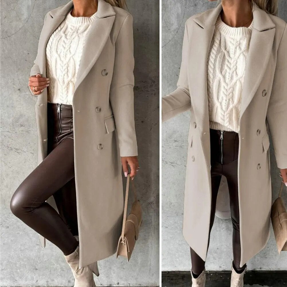 Olivia Sydney - Long Coat with Double Buttons
