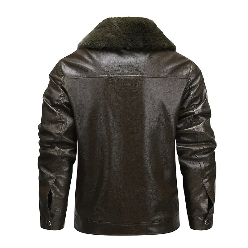 Olivia Sydney - Thickened Fleece Leather Jacket