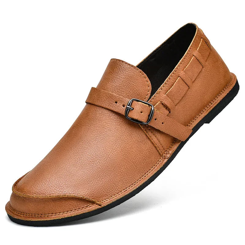 Olivia Sydney - Buckle Leather Loafers