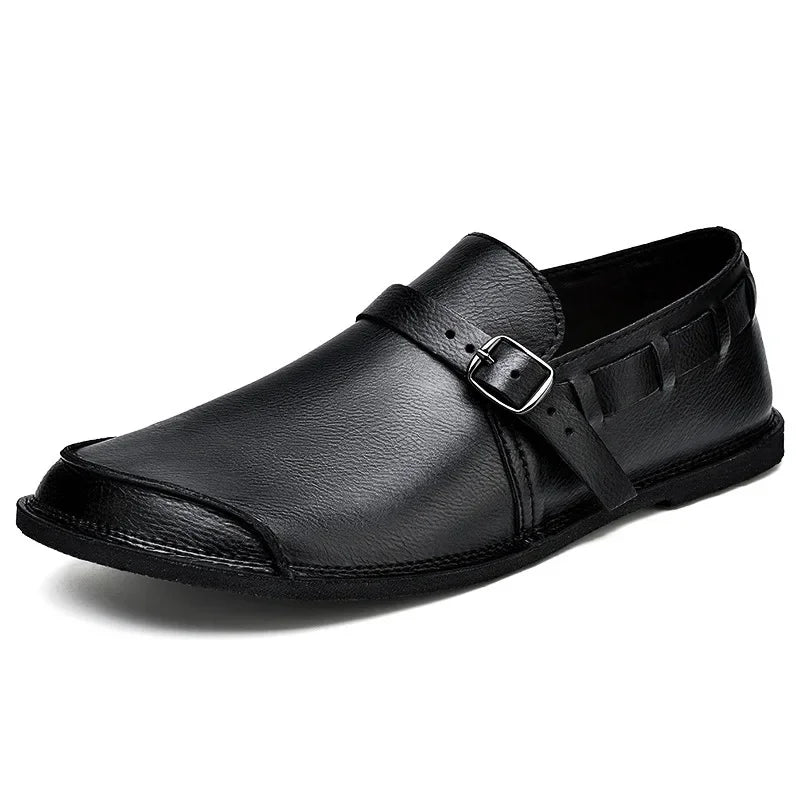 Olivia Sydney - Buckle Leather Loafers