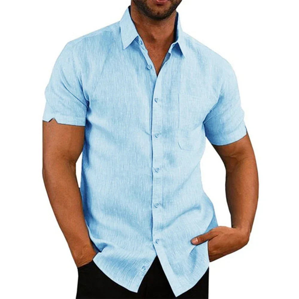 Olivia Sydney - Short Sleeve Linen Cotton Shirt