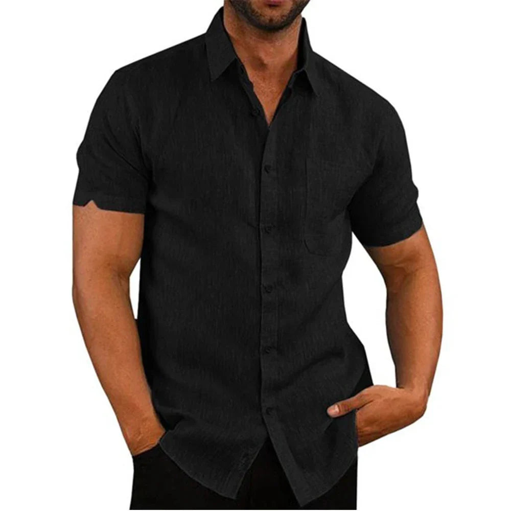 Olivia Sydney - Short Sleeve Linen Cotton Shirt