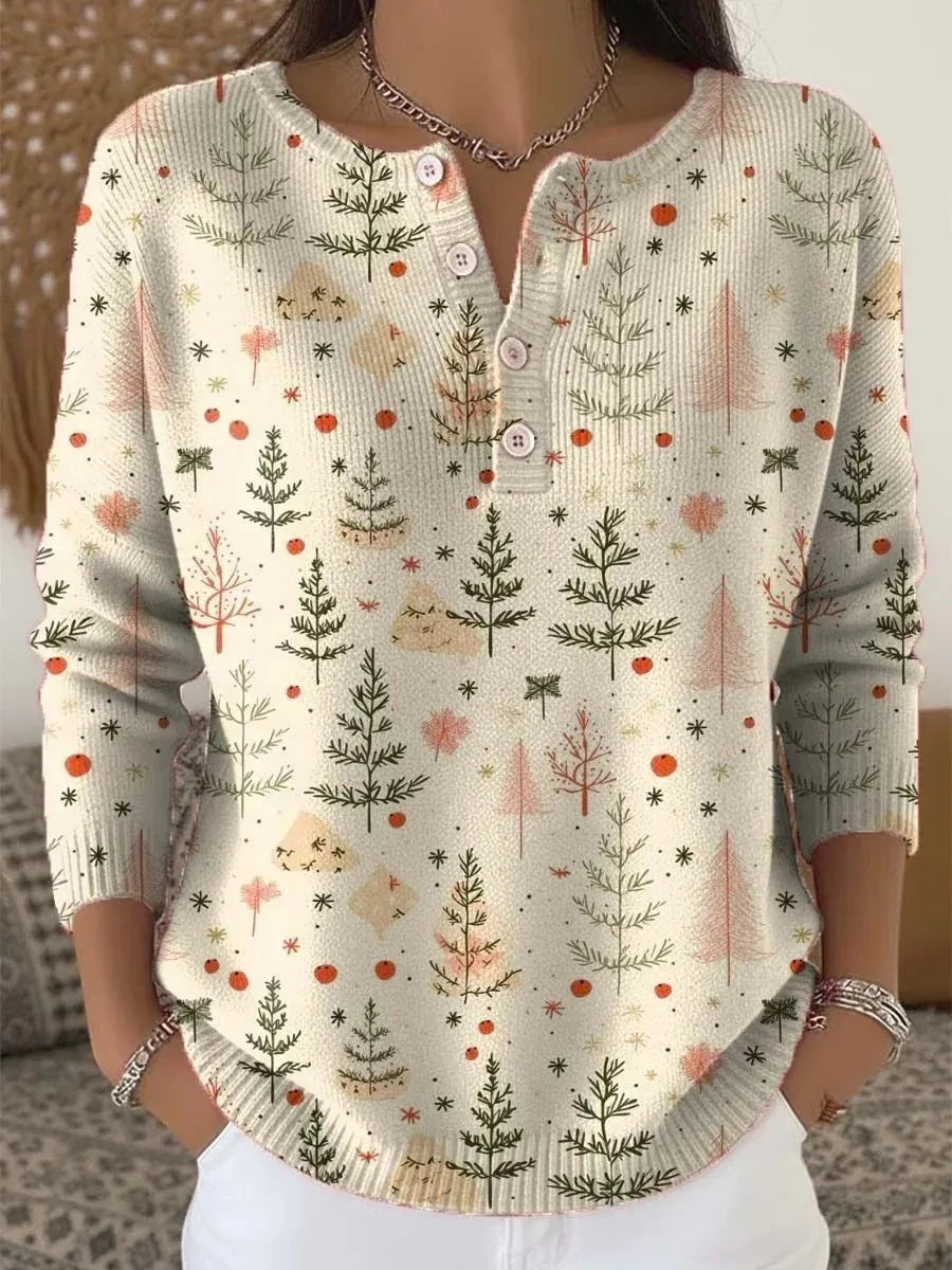 Olivia Sydney - Festive Print Warm Christmas Sweater