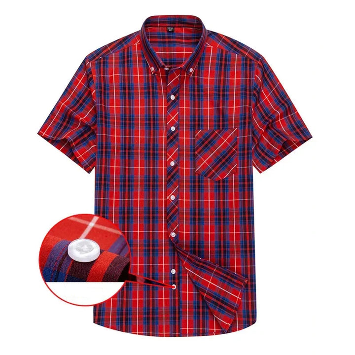 Olivia Sydney - Checkered Cotton Short Sleeve Shirt
