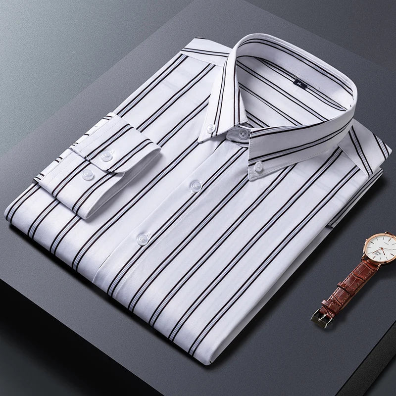 Olivia Sydney - Elegant Striped Men's Shirt