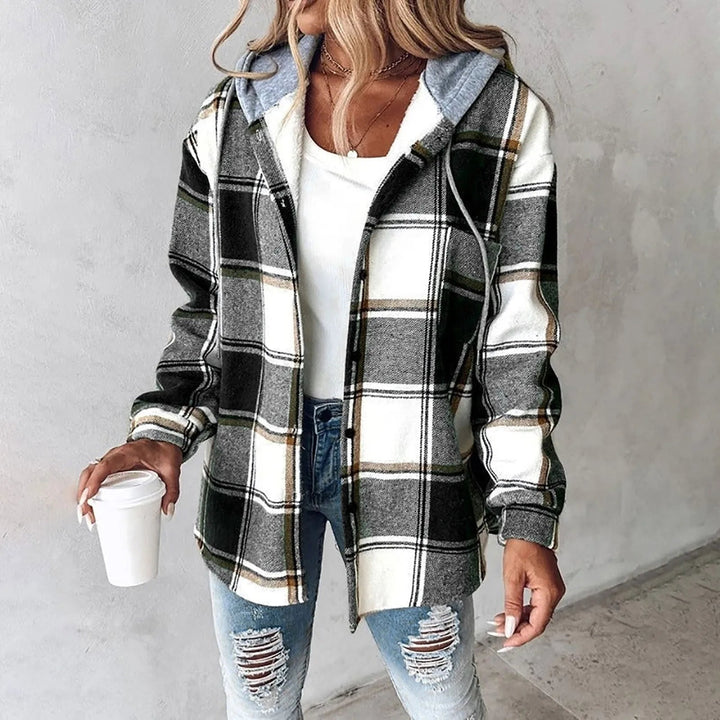 Olivia Sydney - Women's Plaid Jacket with Buttons