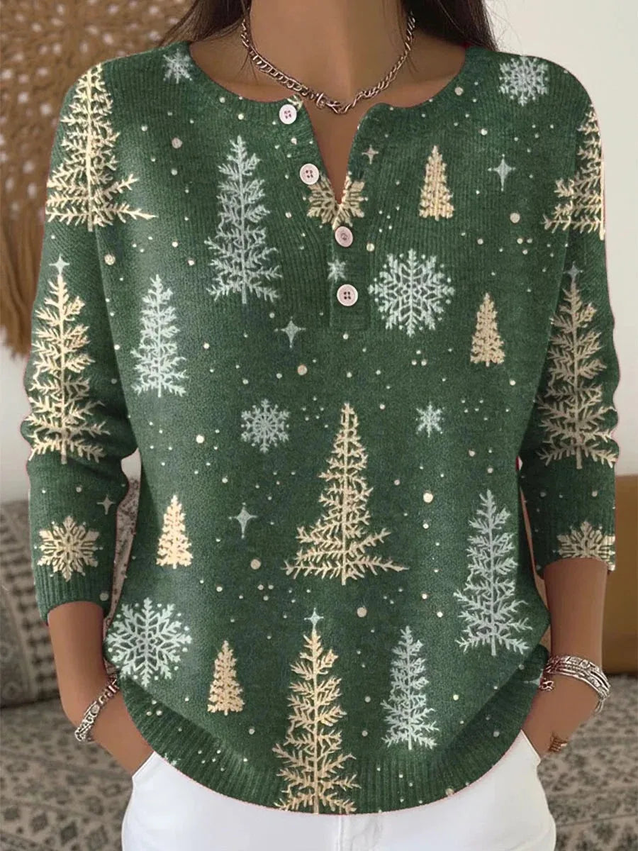 Olivia Sydney - Festive Print Warm Christmas Sweater