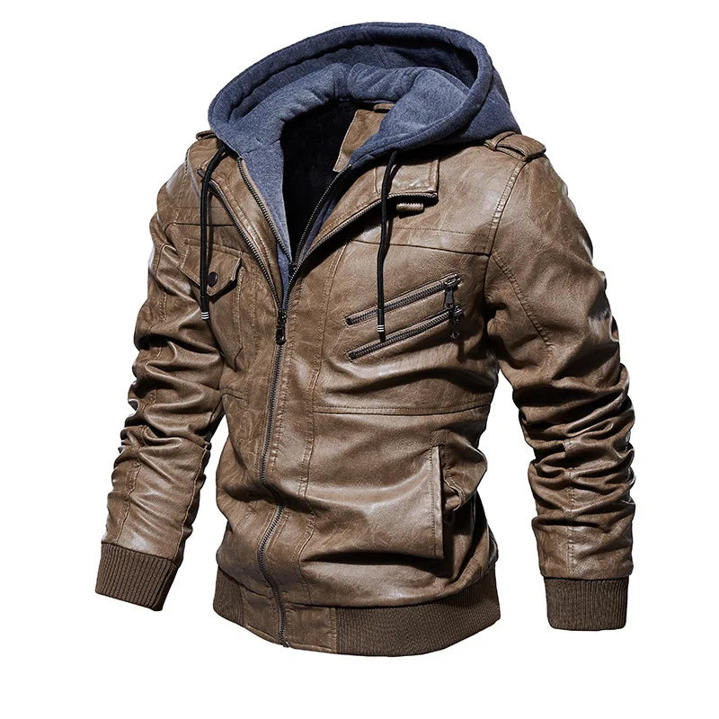 Olivia Sydney - Hooded Leather Jacket