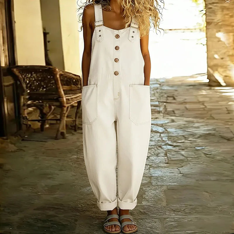 Olivia Sydney - Vintage Overalls in Soft Cotton with Denim Effect