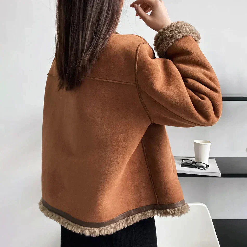 “Olivia Sydney - Lilian-Thouram Sherpa Trim Coat”