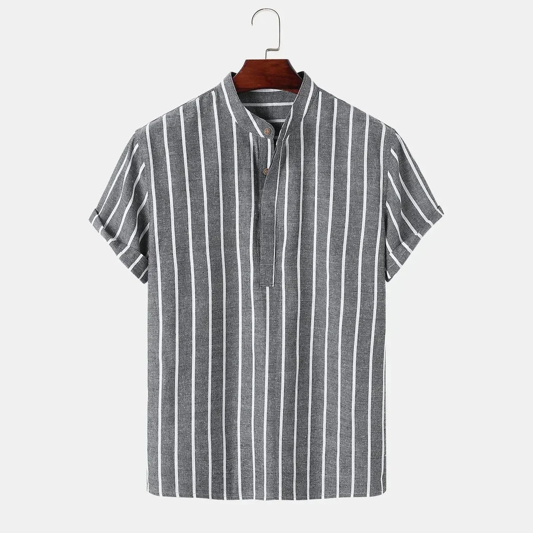 Olivia Sydney - Elegant Striped Short Sleeve Shirt