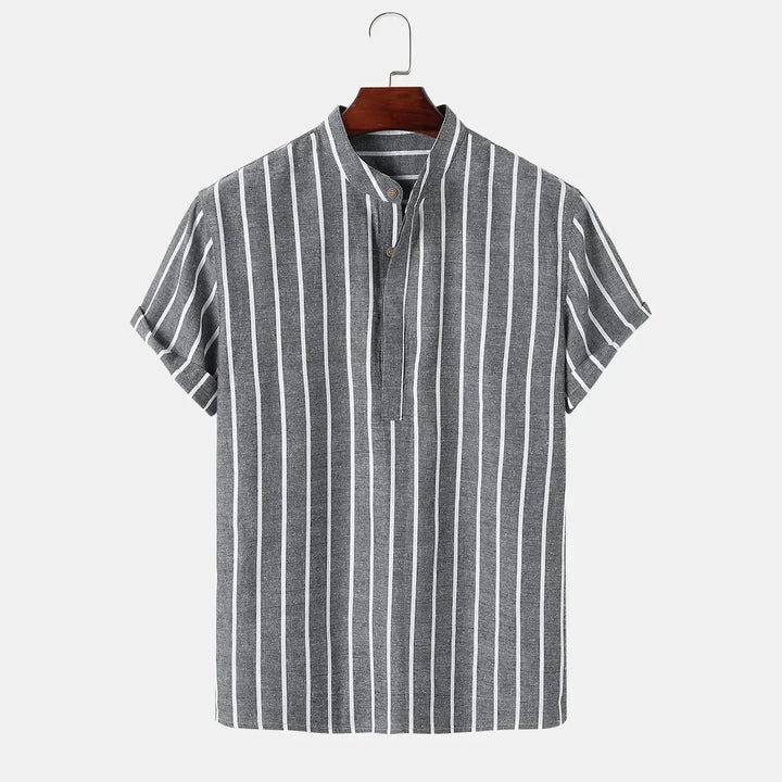 Olivia Sydney - Elegant Striped Short Sleeve Shirt