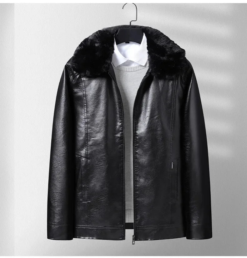 Olivia Sydney - Thickened Fleece Leather Jacket
