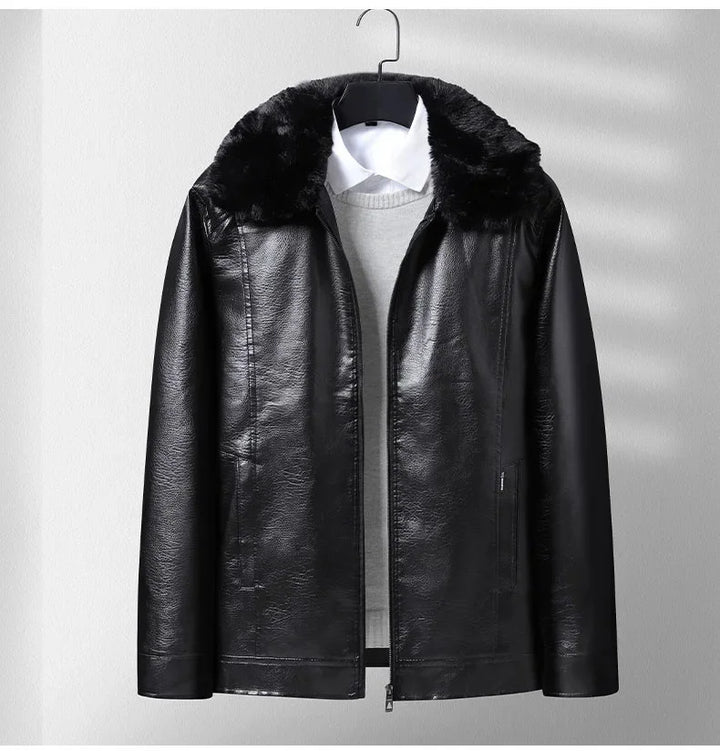 Olivia Sydney - Thickened Fleece Leather Jacket