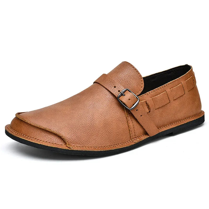 Olivia Sydney - Buckle Leather Loafers