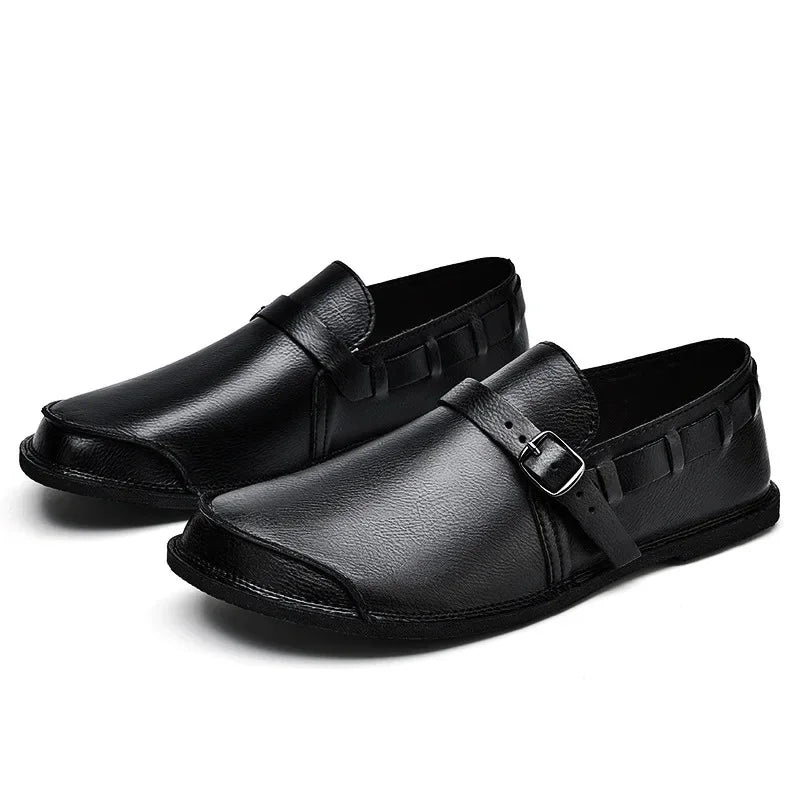 Olivia Sydney - Buckle Leather Loafers