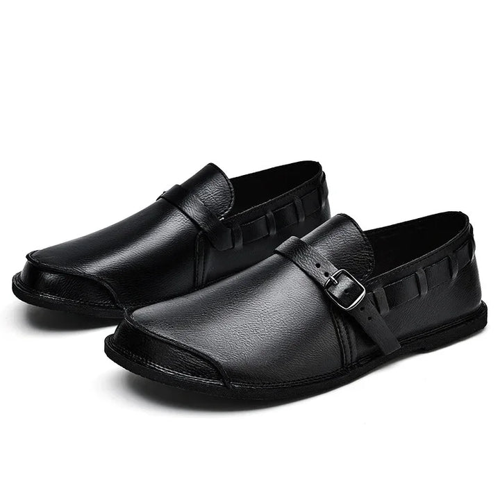 Olivia Sydney - Buckle Leather Loafers