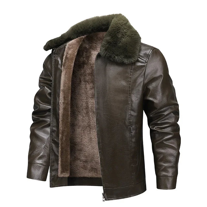 Olivia Sydney - Thickened Fleece Leather Jacket