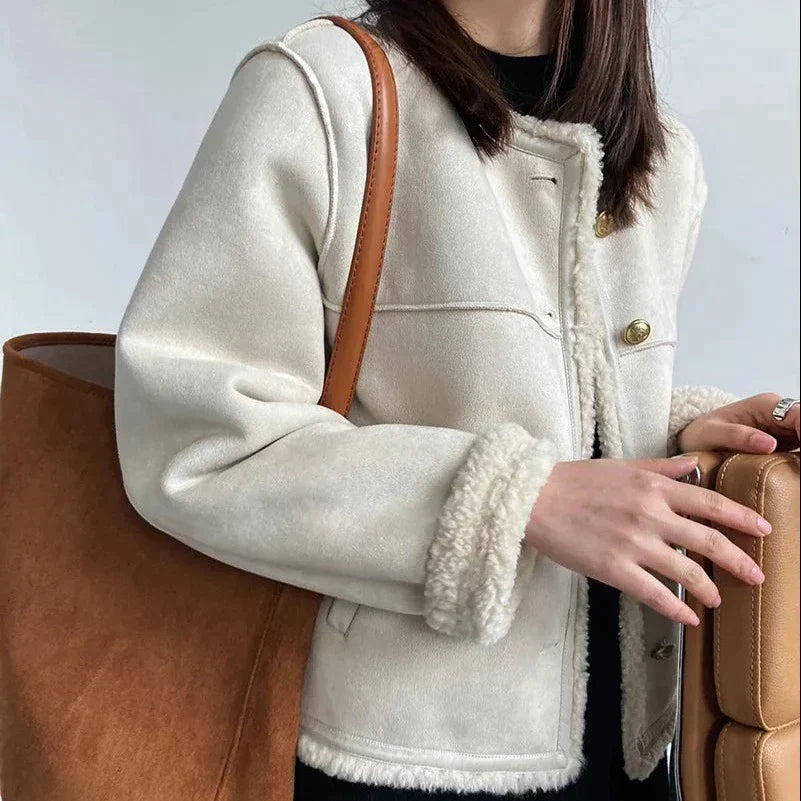 “Olivia Sydney - Lilian-Thouram Sherpa Trim Coat”