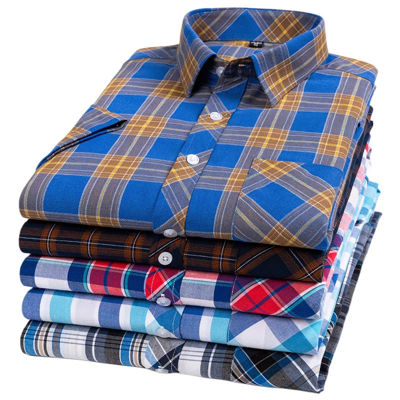 Olivia Sydney - Checkered Cotton Short Sleeve Shirt