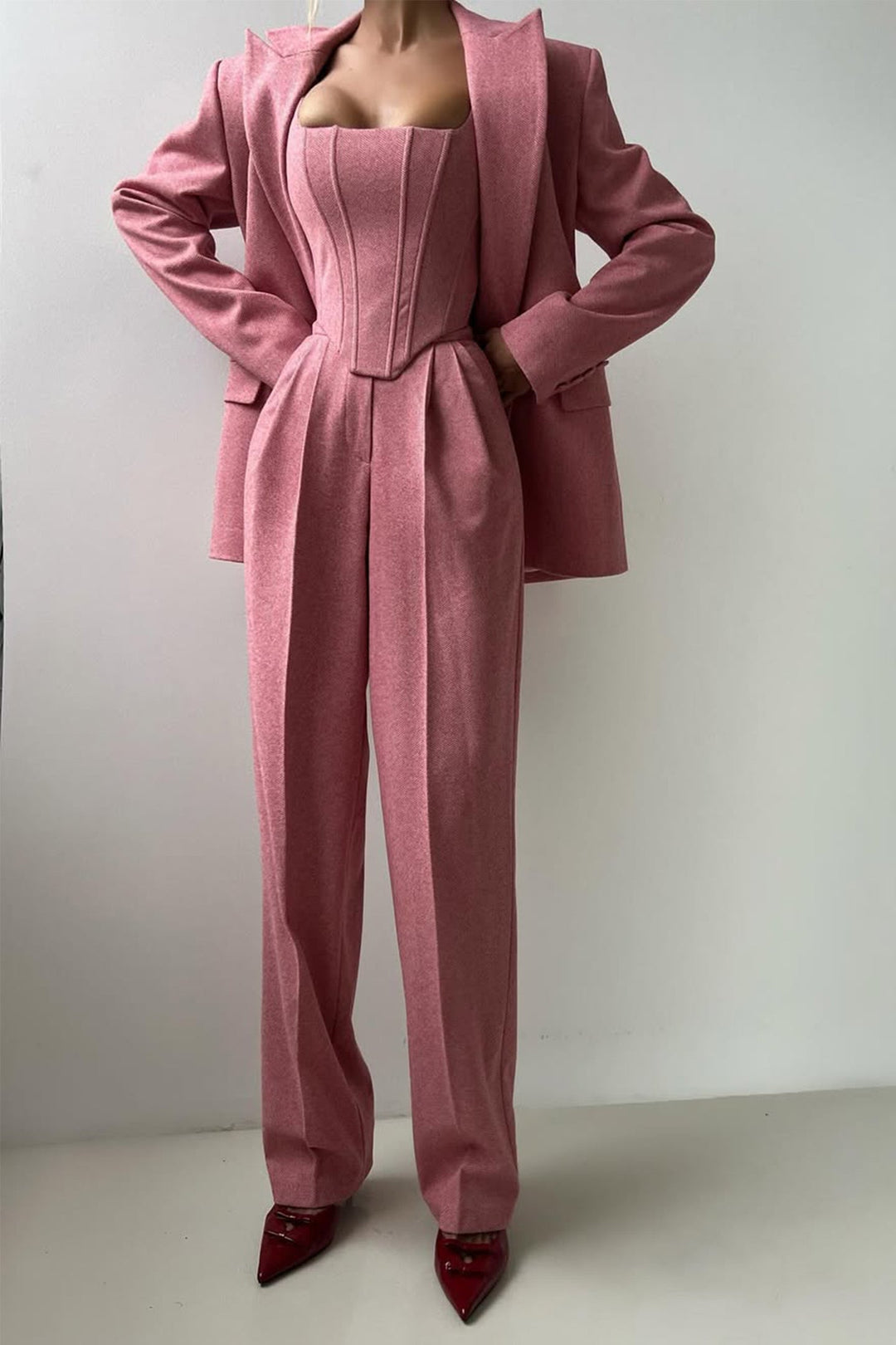 Olivia Sydney - Three-Piece Set with Overlapping Blazer