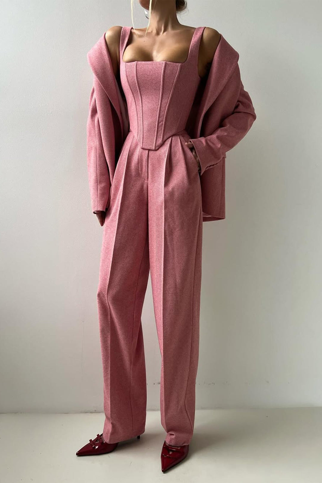 Olivia Sydney - Three-Piece Set with Overlapping Blazer