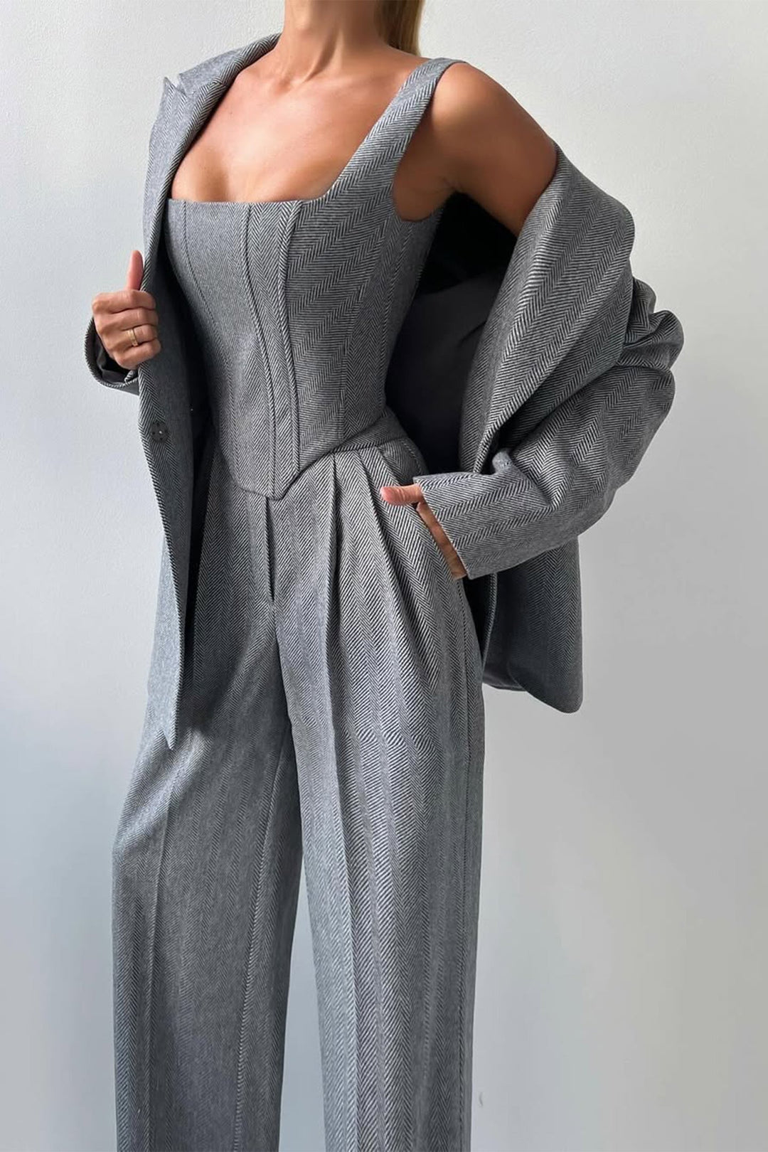 Olivia Sydney - Three-Piece Set with Overlapping Blazer