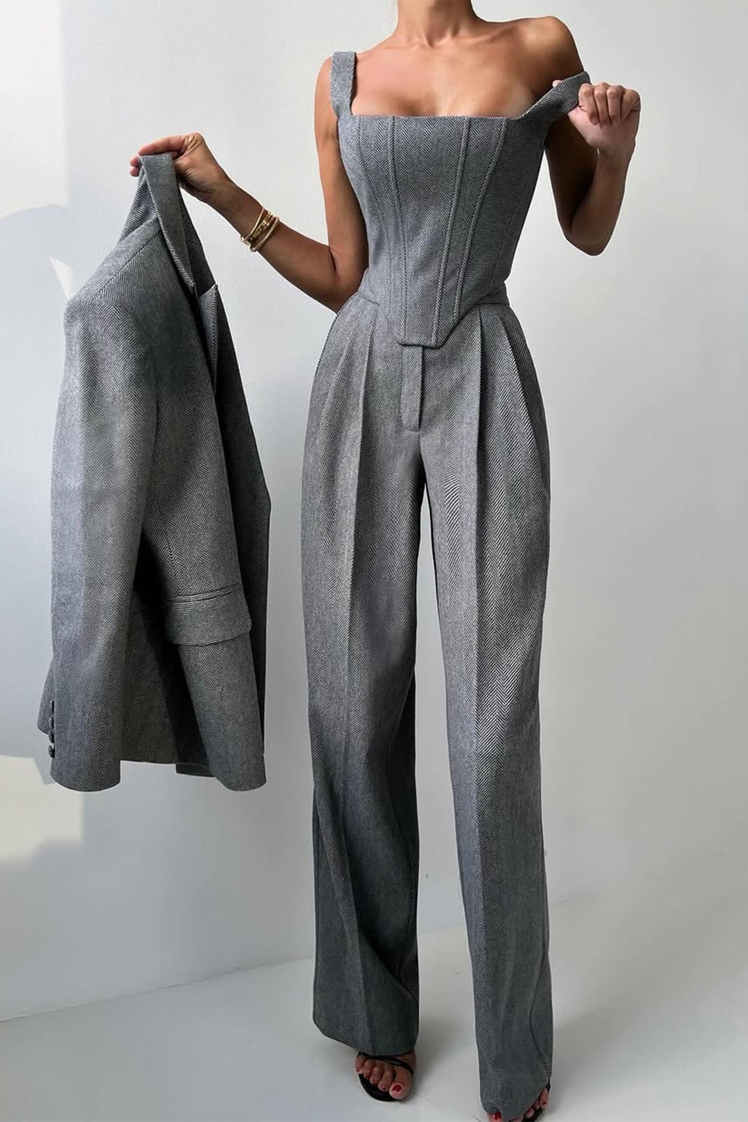 Olivia Sydney - Three-Piece Set with Overlapping Blazer