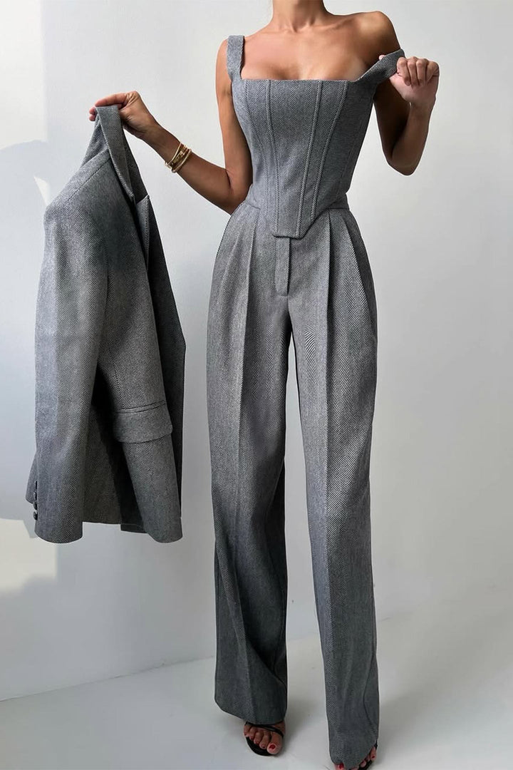 Olivia Sydney - Three-Piece Set with Overlapping Blazer