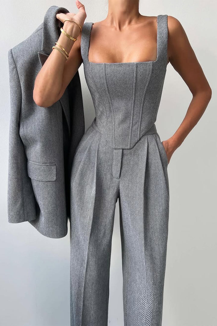 Olivia Sydney - Three-Piece Set with Overlapping Blazer