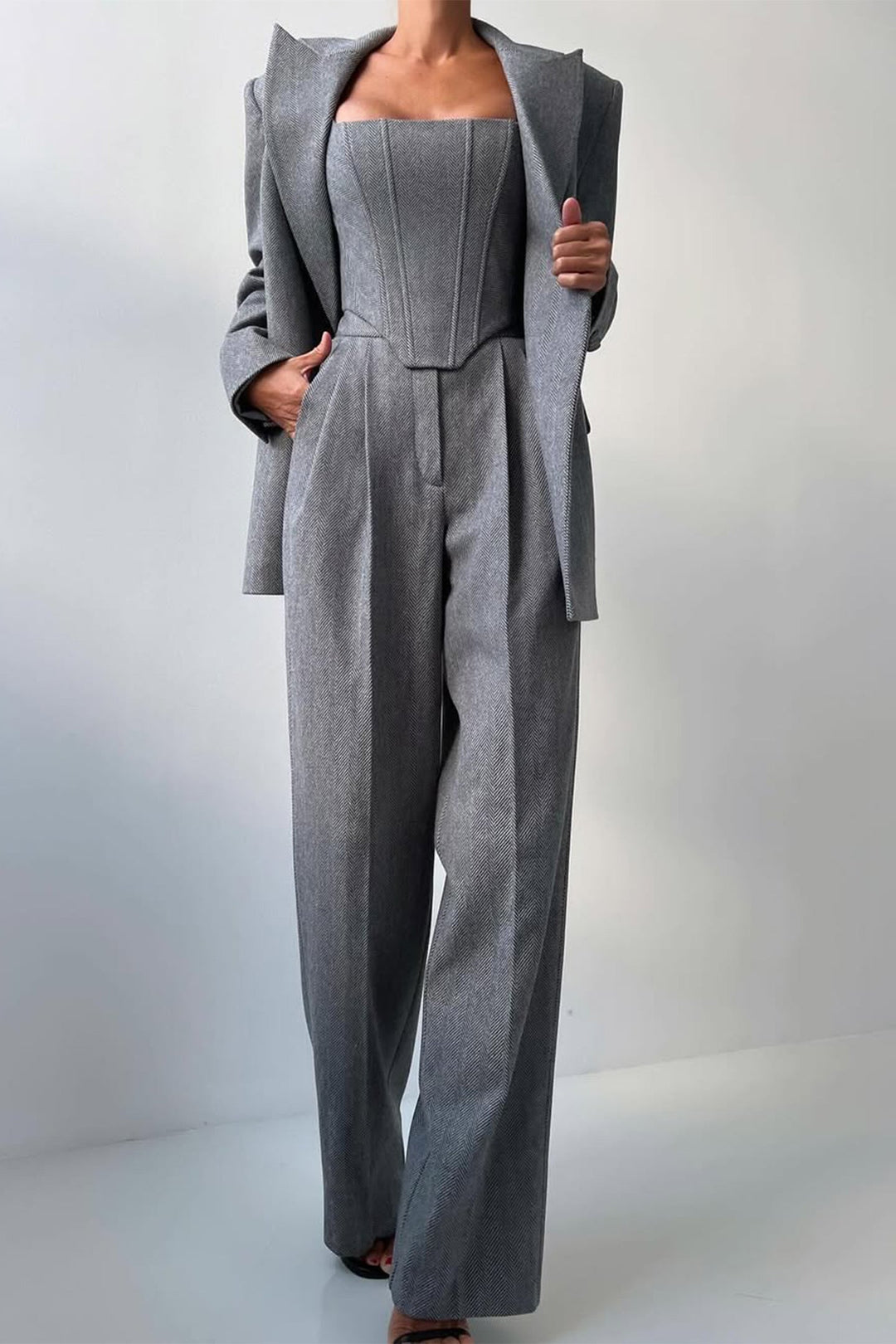 Olivia Sydney - Three-Piece Set with Overlapping Blazer