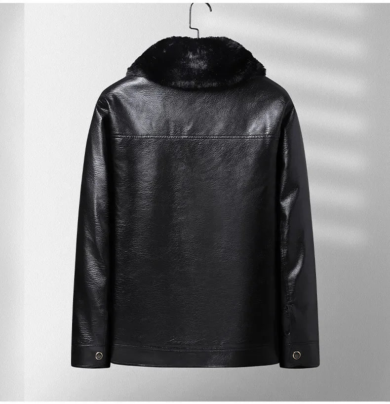 Olivia Sydney - Thickened Fleece Leather Jacket