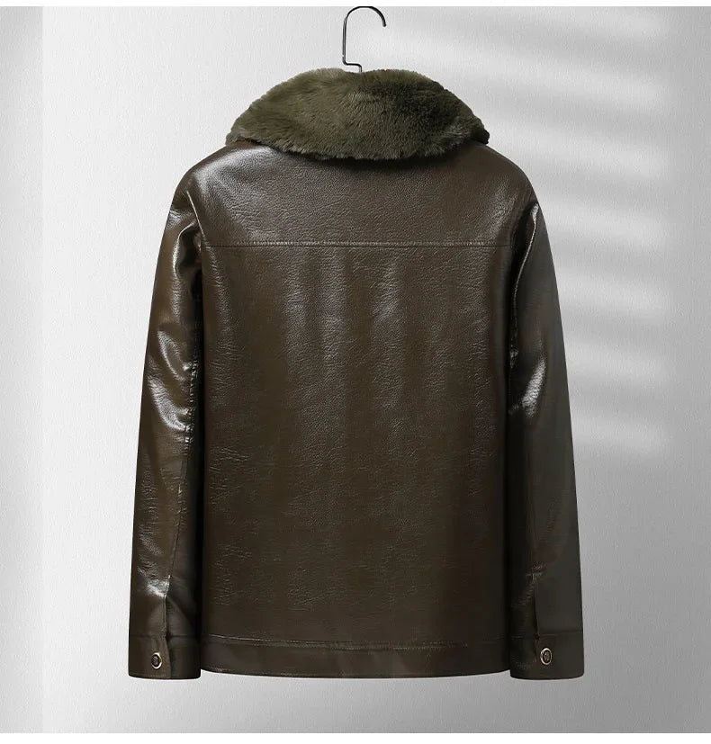 Olivia Sydney - Thickened Fleece Leather Jacket