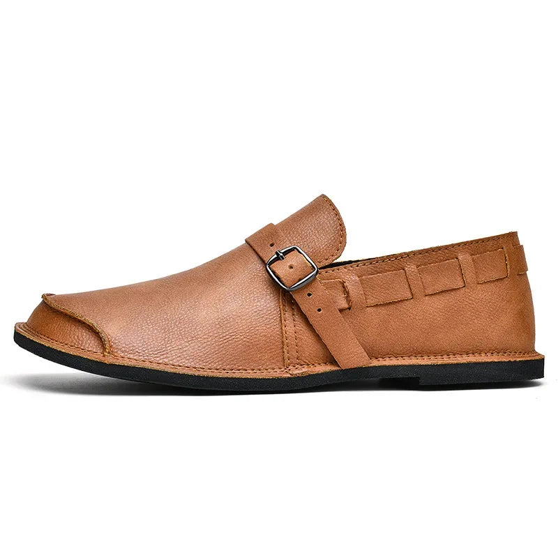 Olivia Sydney - Buckle Leather Loafers