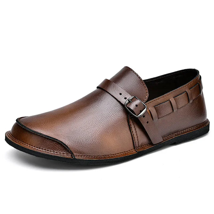 Olivia Sydney - Buckle Leather Loafers