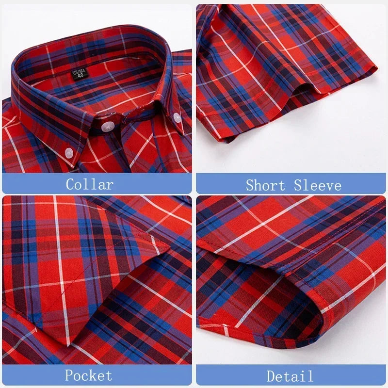 Olivia Sydney - Checkered Cotton Short Sleeve Shirt