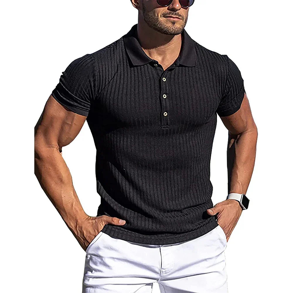 Olivia Sydney - Elegant Striped Polo Shirt