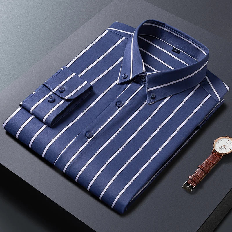 Olivia Sydney - Elegant Striped Men's Shirt