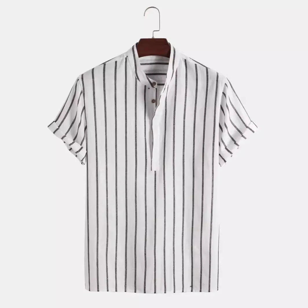 Olivia Sydney - Elegant Striped Short Sleeve Shirt