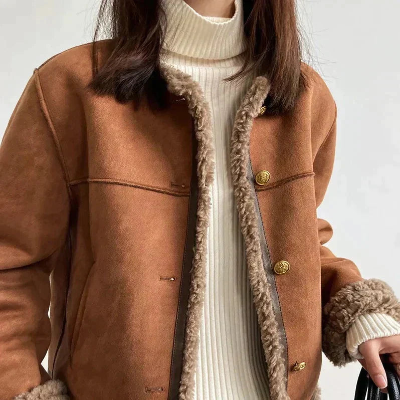 “Olivia Sydney - Lilian-Thouram Sherpa Trim Coat”
