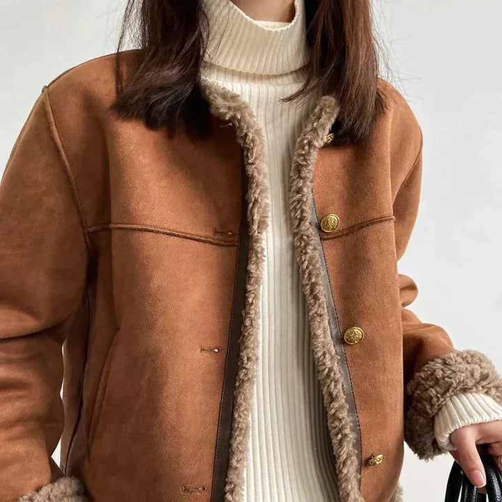 “Olivia Sydney - Lilian-Thouram Sherpa Trim Coat”